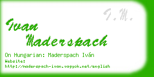 ivan maderspach business card